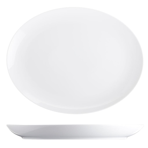[085027] Assiette ovale 20 cm Isabelle blanc