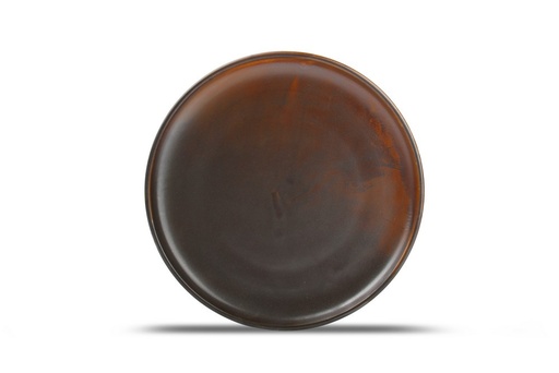 [604001] Assiette plate 26xH2,5cm dark brown Escura