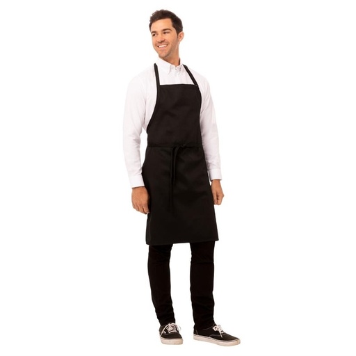 [A924] Chef Works halterschort zwart
